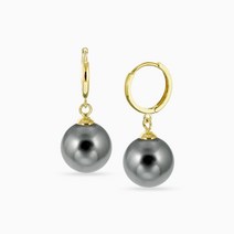 에버링 14K 금 흑진주 귀걸이 그레이스펄 10mm 원터치_EPEE4102 Gold Pearl Gift