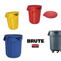 러버메이드 벤티드 브루트 원형 컨테이너 BRUTE 휴지통 다용도 정리함 원두보관 사료통, 녹색(뚜껑O), 75L