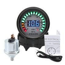 유면계 유량계 52mm LED 듀얼 디스플레이 부스트 물 오일 온도 오일 압력 전압계 공기 연료 비율 EGT 타코, 07 Oil Pressure Gauge