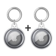 구스페리 에어태그 TPU 투명 보호 케이스, 블랙, 2개