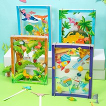 민화 페이퍼시어터 4종 초등학생 만들기 꾸미기 diy 종이공예 페이퍼아트 인테리어액자 입체 종이카드꾸미기, 민화 페이퍼시어터_공룡
