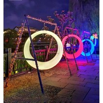 야외그네 안뜰 그물 빨간 어린이 빛나는 실내 홈 발코니 달 천장 의자 벤치 전망 좌석, 충전150원형행거포함