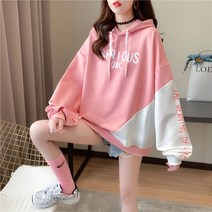 루즈핏 면 와이드 긴 소매 여성 착용함 톨후드티 운동 캐주얼점퍼 내복 체혈 핏아우터 가을옷 맨투맨 4171192152