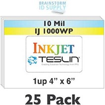 Inkjet Teslin Paper - 4” x 6” - 1-Up Perforated - 25 Sheet Pack, 1