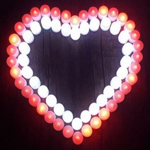 osshop led 촛불 티라이트 프로포즈 용품 양초 캔들 생일 홈파티 여자 남자 친구 100일 기념일 전자초, 꽃잎 100장 - 아이보리퍼플