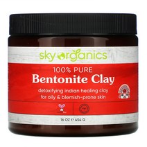 스카이오가닉스 100% 순수벤토나이트클레이 454g Sky Organics 100% Pure Bentonite Clay