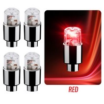 차량용무드등 엠비언트무드등2/4PCS 자동차 휠 LED 라이트 Motocycle 자전거 타이어 밸브 모자 장식 랜턴, 08 4PCS Red