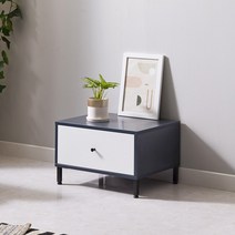 가온리빙 케인 500 1단 서랍형 협탁, 네이비화이트