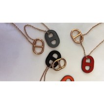 [High Quality] 샹달 래더 돼지코 목걸이 4컬러