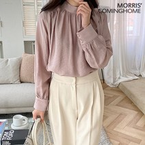 모리스커밍홈 드레시 반하이넥 셔링 블라우스 M2301BL004A
