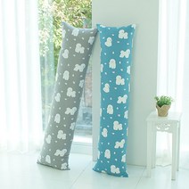 찬미디자인 바디필로우 솜포함, 흰둥이 블루