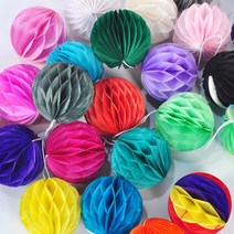 페이퍼허니컴볼(6cm) 꽃볼 페이퍼벌룬 페이퍼휠 생일, 화이트