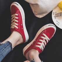 여성 뮬 운동화 청바지 코디 스니커즈 캔버스 신발 어글리슈즈 운동화 스니커즈 런닝화 여성스니커즈 슬리