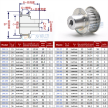 풀리 모터풀리 베어링풀러3M 알루미늄 타이밍 벨트 풀리 38/37/40/39/42/46/45/44/48/50/55/60/25/65/70/7, 10 50 Teeth_01 Slot width 11mm