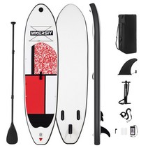 서핑보드 팽창식 스탠드업 패들 보드 세트 396LBS 320cm SUP 보드 낚시 액세서리, 5.Set2 Red 305x76x15cm