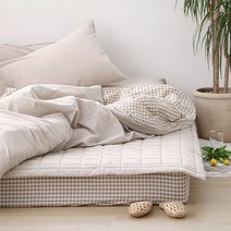 멜란체크 무지 이불커버 8컬러 SS D Q K 구스이불커버, 그레이