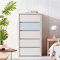 소티디자인 비비앙 광폭 5단 서랍장 640 - 2color, 핑크스카이