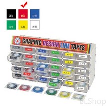 라인 테이프 2mm 적색 미술용 건축용 마스킹 커버링