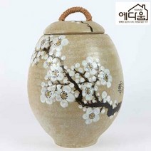 예다움 사토 매화 쌀독 20kg 쌀통 쌀독 쌀항아리 황토쌀독 쌀뒤주 옹기쌀독 예쁜쌀독 여주쌀독 원목쌀통 쌀보관통 뒤주 렌지대