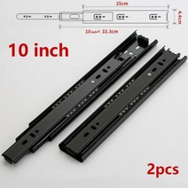 서랍장레일 푸시 투 오픈 서랍 슬라이드 풀 익스텐션 핸들리스 사이드 마운트 볼 베어링 메탈 블랙 레일 트랙 가이드 러너 10 인치, [02] 12inch (30cm), [02] cold rolled steel