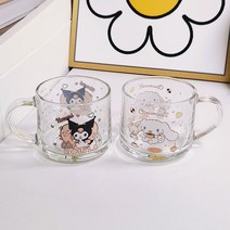 DarjinQD 1+1 쿠로미 유리컵 물컵 시나모롤 마이멜로디 컵