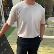 에그시 남성용 반오버핏 쿨맥스 반팔니트