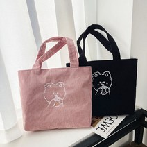 은창]깜찍 쥬스 강아지 코듀로이 숄더백 에코백 가방 백 장바구니 쇼핑백 쇼퍼백 휴가 여성 여성용 여행 비