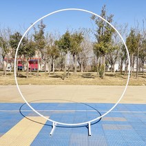 포토존 꽃 장식 프레임 플라워 아치 지지대 야외 셀프 스몰 웨딩 연출 파티 원형 장식 진열대 교회 크리스마스 꾸미기, 11.원관원환2m지름화이트