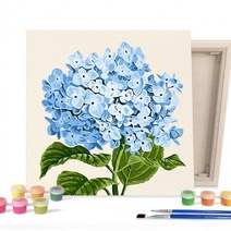 DIY 페인팅 그림 그리기 색칠하기 수채화 블루 수국 25X25, 상세페이지 참조, 상세페이지 참조