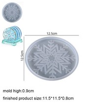 실리콘몰드 수제 석고 시멘트 금형만다라 라운드 코스터 수지 실리콘 몰드 커피 트레이 금형 DIY 에폭시 석, 21 Snowflake