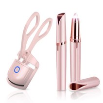 AIANDE 2 in1 가열 속눈썹 컬러 전동 눈썹 트리머 충전식 전기 트리머로 완벽한 만들기 오래 지속되는 빠른 자연 컬링 아이 (핑크), Pink