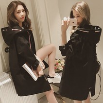 cs mall 여성 빅사이즈 루즈핏 후드 야상 사파리 AJ34