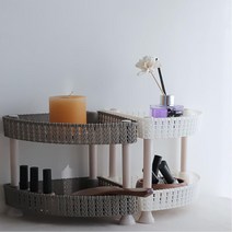 화장대 정리함 2단 소품정리 침실 이동식수납장 욕실선반 탕비실 매대, 1개 니트짜임선반 코너2단, 1개