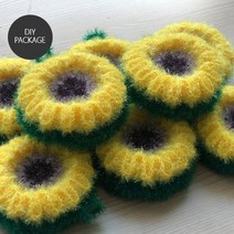 김혜경니트아카데미 해바라기수세미패키지(수세미80g 4볼+도안+풀동영상제공), 해바라기수세미패키지+노랑1볼+녹색1볼+대코6/0호