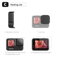 액션캠대여 초미니무선카메라 바디캠 Vamson-GoPro 11 액세서리 세트 플립 배터리 사이드 커버 이동식 뚜껑 충전 포트 케이스 GoPro Hero 10 9 카메라 VP659, 03 C