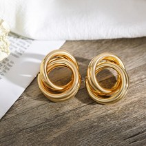 레트로 귀걸이 패션 여름 VKME-레트로 메탈릭 골드 컬러 다중 작은 원형 펜던트 귀걸이 여성을 위한 2022