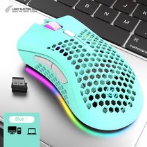 무선 레이저 게이밍 마우스 게이머 rgb 라이트 led 충전식 게임 노트북 pc 게이머 사무실, 푸른