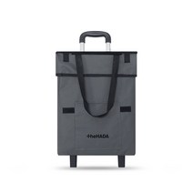 더하다 접이식 패브릭 장바구니 휴대용 캐리어 쇼핑카트, 그레이, 1세트