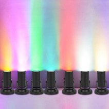 미니 스포트라이트 1w led 다채로운 빔 핀스팟 높은 밝은 무대 램프 조정 가능한 빔 조명 이동 헤드, 여러 가지 빛깔의