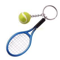 테니스공 라켓 가방 열쇠고리 동호회 기념품 키홀더, 파랑