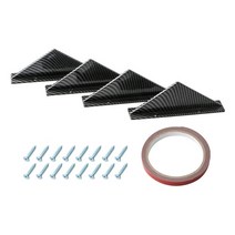 전차종바디킷 자동차 범퍼 튜닝 호환 4pcs 범용 탄소 섬유 수정 된 리어 디퓨저 삼각형 스포일러 bmw e46 e90 e60 e39 e36 f10 f30 x5 e53 e70, 카본 플랫1 4개