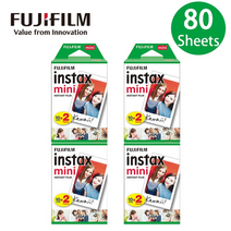 새로운 10-100매 fujifilm instax mini liplay 11 9 8 7s 70 90 link sp-2 필름 즉석 카메라용 흰색 가장자리 인화지, 80매