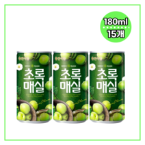 웅진식품 초록매실 180ml 미니 캔 업소용 음료수, 15캔