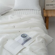 퀸사이즈(Q) 여름이불 뱀부 밤부 시어서커 차렵이불 호텔식, 화이트