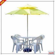 비치파라솔 편의점 4인용 파라솔세트D(대-파랑-받침별매), 사각 파랑_흰색