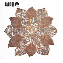 식탁 협탁 테이블 크리스마스 러너 YOMDID 연꽃 PVC Bronzing 할로우 플레이스 매트 테이블 레스토랑 주방 미끄럼 방지 패드에 대한 서양 음식 쿠션 876cEA3c2, 03 Coffee