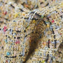 고급 골드 모직 트위드 짠 작은 향기로운 직물 수제 DIY 가방 신발 소재 알리바바 익스프레스, [01] 0.5 meters, [01] 금