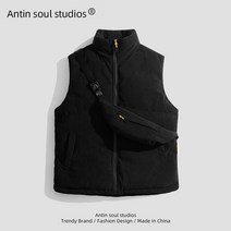 남자 코듀로이 크롭 패딩 조끼 숄더색 블랙프라이데이