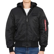 알파인더스트리 럭스보이 알파인더스트리 MA-1 ZH 128113 285 BLACK REFLECTIVE 남자 후드 패딩 봄버 자켓레귤러핏
