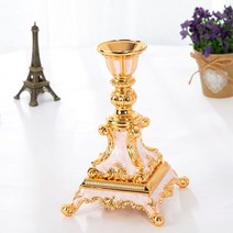 유럽 스타일의 복고풍 합금 장식 럭셔리 호텔 웨딩 소품 부처님 캔들 홀더, 02 Golden red